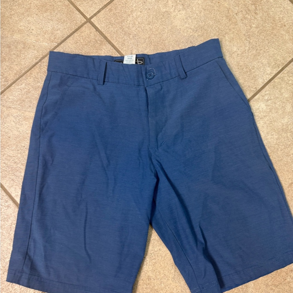 Navy Blue Casual Cotton Blend Shorts Relaxed Fit